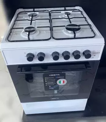 Газовая кухонная плита Vesta AK LITE ГП (белый коричневый серый)