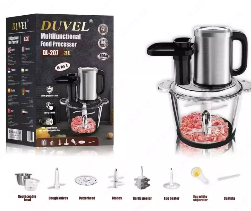 Ko‘p funksiyali oshxona chopper (maydalagich) 8 in 1 "DUVEL" DL-207