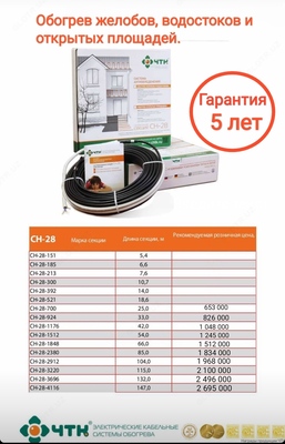 Комплект секций систем «Обогревов открытых площадок