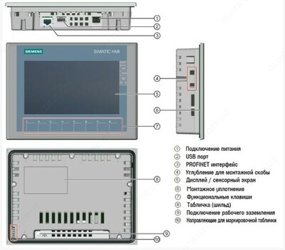 Панель оператора SIMATIC HMI KTP900 Basic PN 6AV2123-2JB03-0AX0