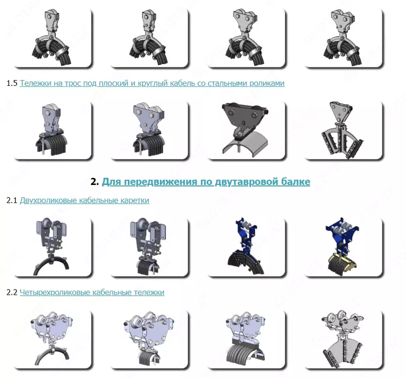 Кабельные тележки и подвесы-Гибкий токоподвод - от 1 000 сум