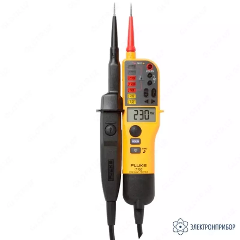 Fluke T130 LCD va o'zgaruvchan yuk bilan voltaj/yaxlitlik