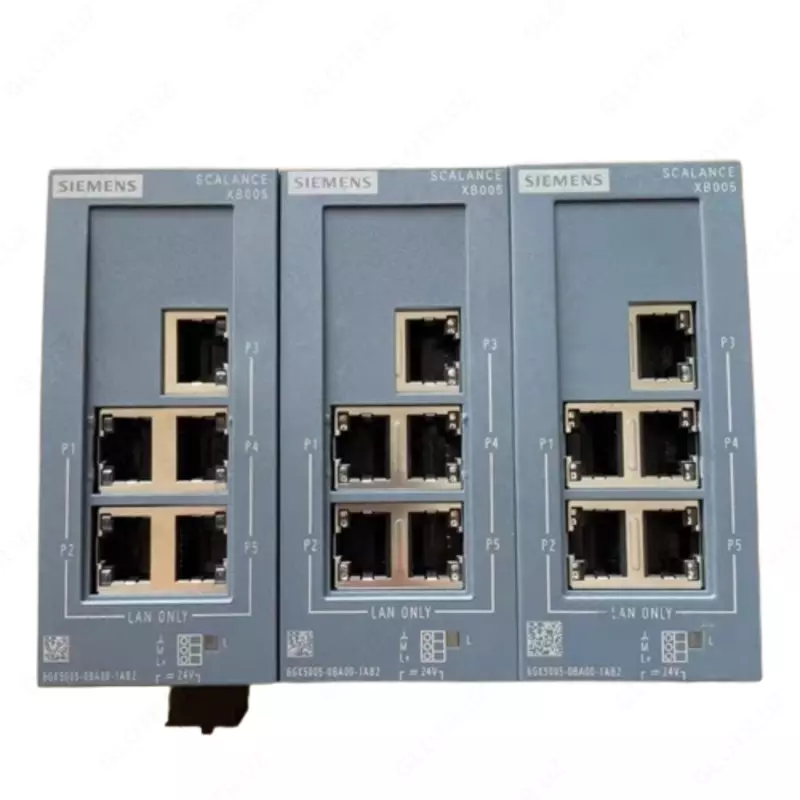 SCALANCE XB005 НЕУПРАВЛЯЕМЫЙ КОММУТАТОР INDUSTRIAL ETHERNET ДЛЯ 10/100МБИТ/С, С 5 X 10/100МБИТ/С ПОРТАМИ ДЛЯ ВИТОЙ ПАРЫ С РАЗЪЁМАМИ RJ45, ДЛЯ СОЗДАНИЯ НЕБОЛЬШИХ СЕТЕЙ С ТОПОЛОГИЕЙ «ЗВЕЗДА» И «ЛИНИЯ»,