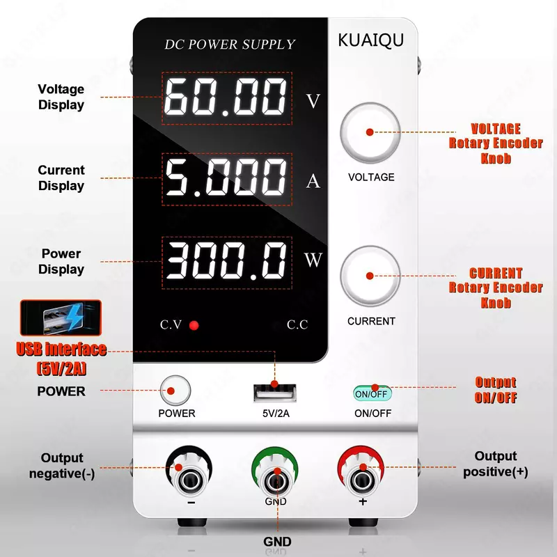 Лабораторный блок питания KUIQU 60V  5A - от 1 000 сум