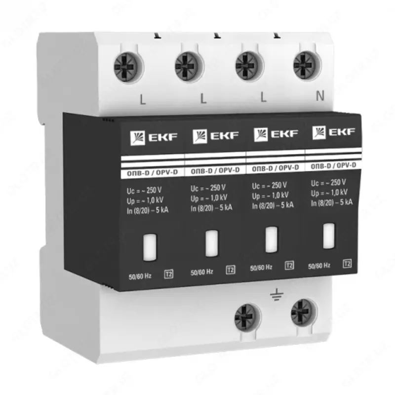 OPV impulsli kuchlanish cheklovchisi b/4P In 30ka 440V signal bilan. EKF