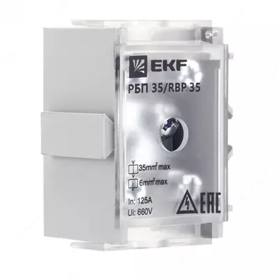 Распределительный блок проходной РБП 35 (1х35-4х6 мм2) 125/50А EKF PROxima - от 48 000 сум / шт.