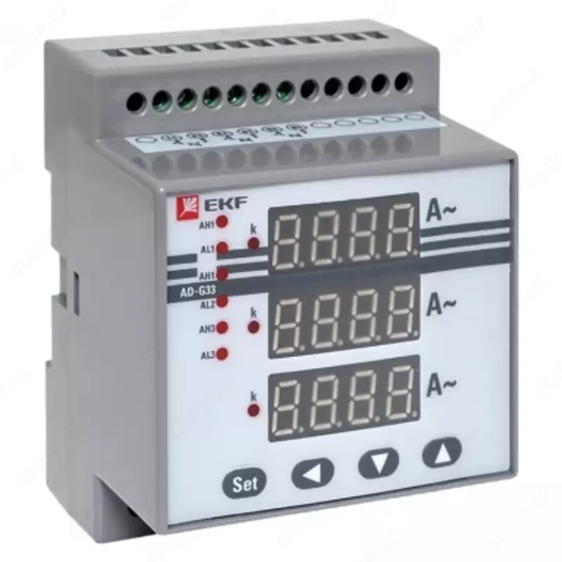 Амперметр AD-G33 цифровой на DIN трехфазный EKF PROxima (без поверки - от 1 000 сум