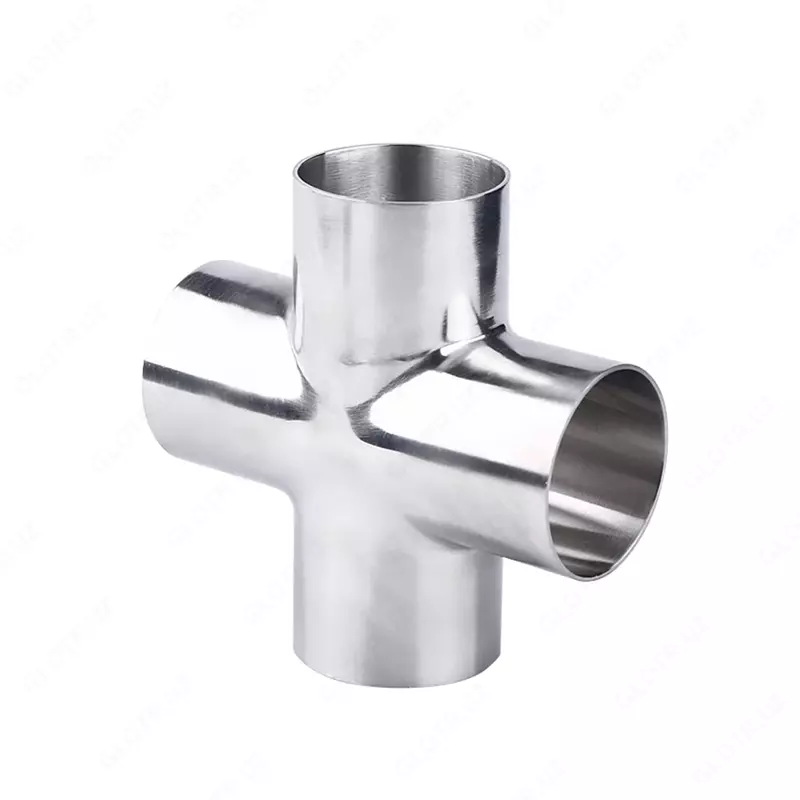 4 Payvandlash OD 102mm Sanitariya iksTee 4 Way 304 zanglamaydigan po'lat quvur o'rnatish