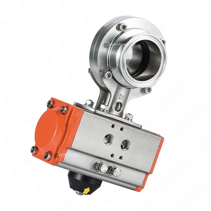 Санитарный пневматический клапан-бабочка