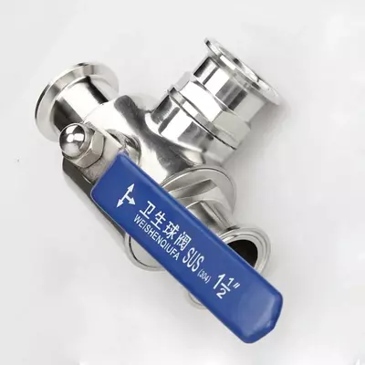 Санитарный трёхходовой шаровой клапан из нержавеющей стали SUS304