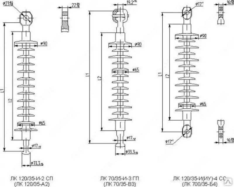 Polimer izolyatorlar LК 70/35: 35 kV uchun chidamli shtyrevoy izolyator - 120 000 so'm