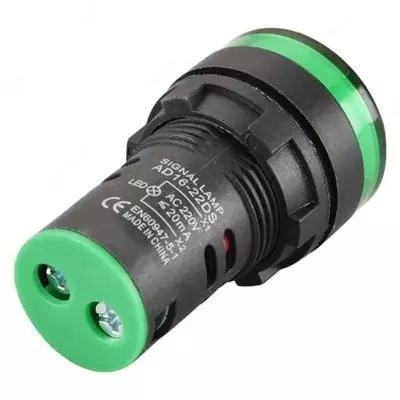 Светодиодный индикатор AD22‑22DS, 220 vac, зелёный