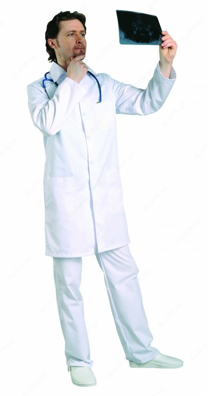 Халат медицинский (ткань Диагональ) - {0} so'mdan