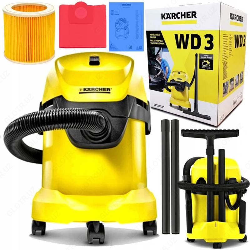  Хозяйственный пылесос Karcher WD3 с баком на 17 литров. - DOSTAVKANADOM