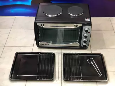 Электродуховка 45 литров от DUMAS с двумя конфорками. - DOSTAVKANADOM