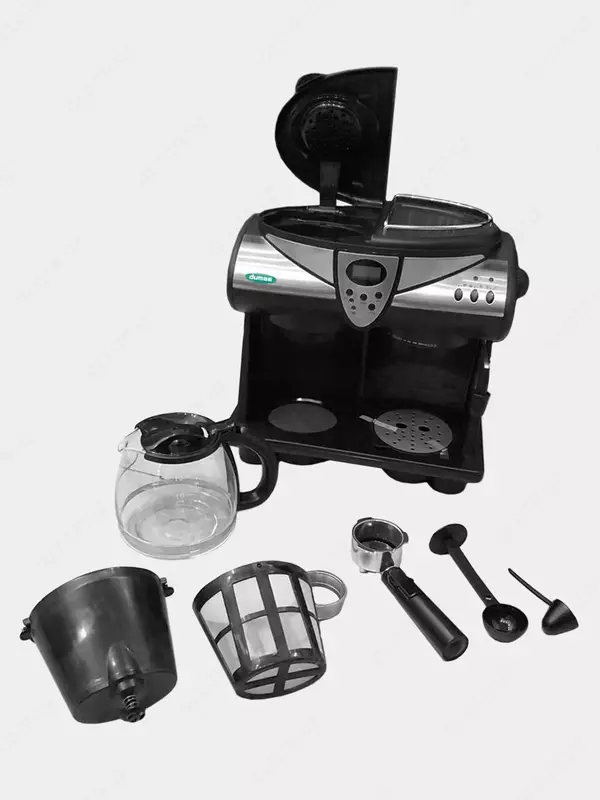  Рожковая кофеварка с кофейником от DUMAS (Великобритания). Есть капучинатор и дисплей. - 