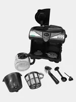  Рожковая кофеварка с кофейником от DUMAS (Великобритания). Есть капучинатор и дисплей. - 