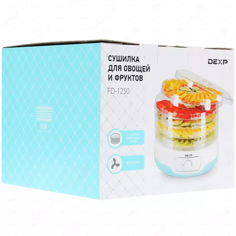 Сушилка для овощей и фруктов DEXP FD-1250 - DOSTAVKANADOM
