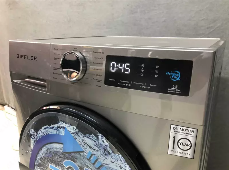 10 kg ziffler se1014 kir yuvish mashinasi: to'g'ridan-to'g'ri haydovchi va inverterli dvigatel. - ОЗОН