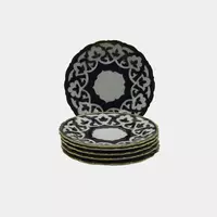   Набор из 6 средних тарелок из узбекского фарфора