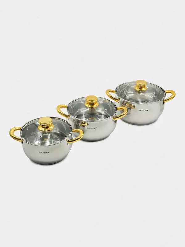   Набор кастрюль Vicalina  набор кухонной посуды  кастрюли для всех видов плит  3 штуки