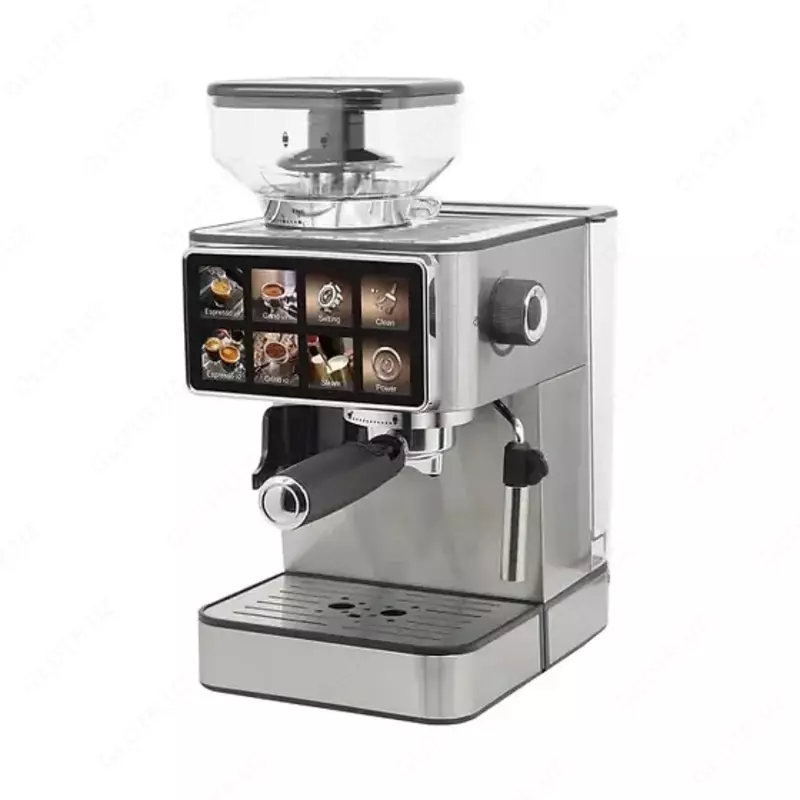  Кофеварка рожковая Uakeen Germany ZL-1509  с дисплеем  встроенной кофемолкой  1350Вт  20бар - 