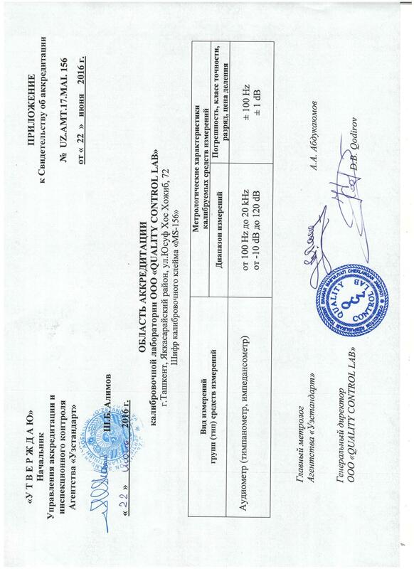 Область аккредитации