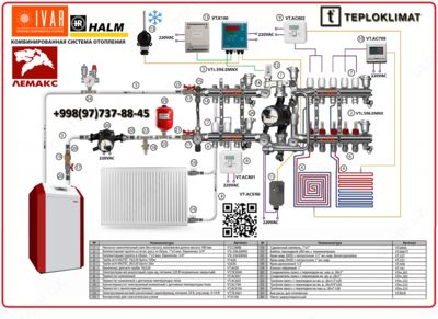 Комнатный термостат IVAR цифровой диапазон 05-35°С - 484 000 сум / шт.