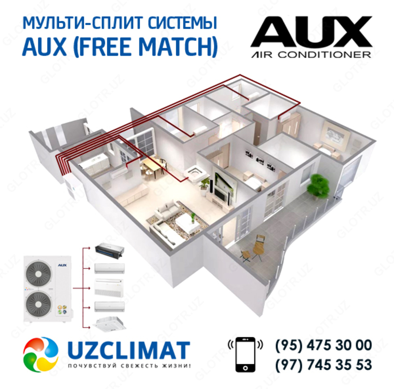 Инверторные мульти сплит-системы AUX (Free Match)