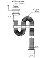  Сифон гофрированный для раковины и мойки 1 1/2х40 гофрированная труба 40х40 - 
