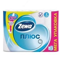  Туалетная Бумага Zewa ПЛЮС Без аромата 2сл 12рул - 