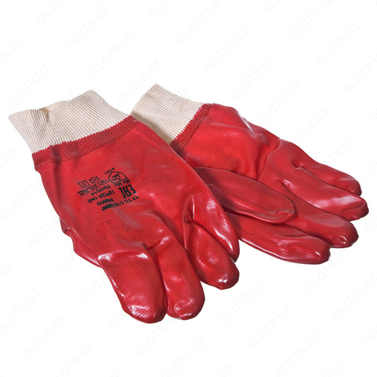 Резиновые перчатки облитые ПВХ манжета на резинке, цена 7 100 сум от .