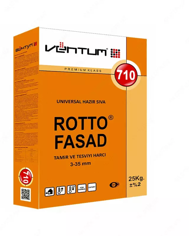 Гипсовая выравнивающая штукатурка и наружных работ VENIUM ROTTO FASAD EXTRA 610 (25 кг)