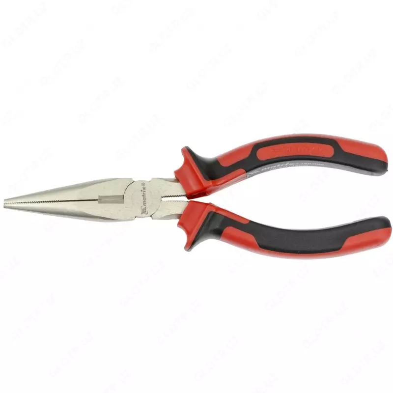 Длинногубцы прямые Nickel  180 мм  никелированные  двухкомпонентные рукоятки Matrix нов