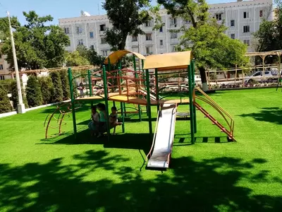 Детский игровой комплекс с 2 горками и мостиками