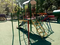 Комплекс детская горка с турниками и качелей с лестницей