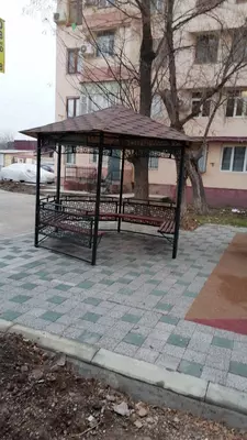 Беседка металл с крышей из гибкой черепицы Беседка металл с крышей из гибкой черепицы