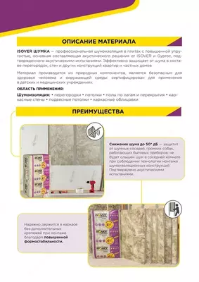 Шумоизоляция в плитах ISOVER ШУМКА 50мм InTechStroy