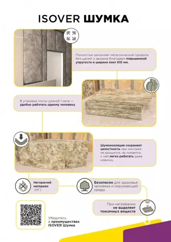 Шумоизоляция в плитах ISOVER ШУМКА 50мм - InTechStroy
