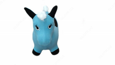 Мягкая игрушка ослик берюзового цвета.