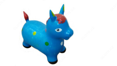 Резиновая игрушка зебра синего цвета с цветными крапинками - Narx so&#039;rov asosida