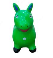 Резиновая игрушка ослик зеленого цвета с цветными крапинками