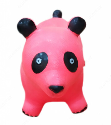 Резиновая игрушка панда розового цвета