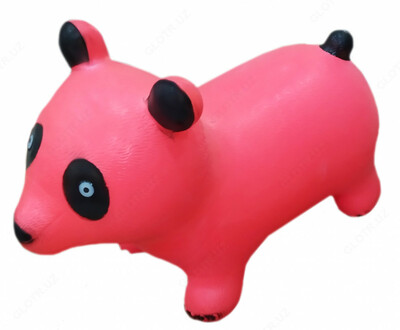 Резиновая игрушка панда розового цвета