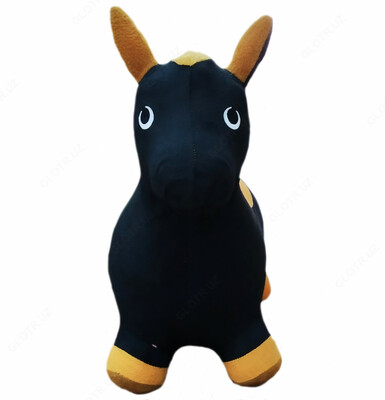 Мягкая игрушка ослик черного цвета.