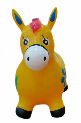 Резиновая игрушка ослик желтого цвета с цветными рисунками. - Narx so&#039;rov asosida