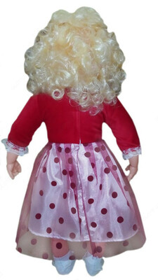 Детская кукла игрушка для девочек с платьем красного цвета