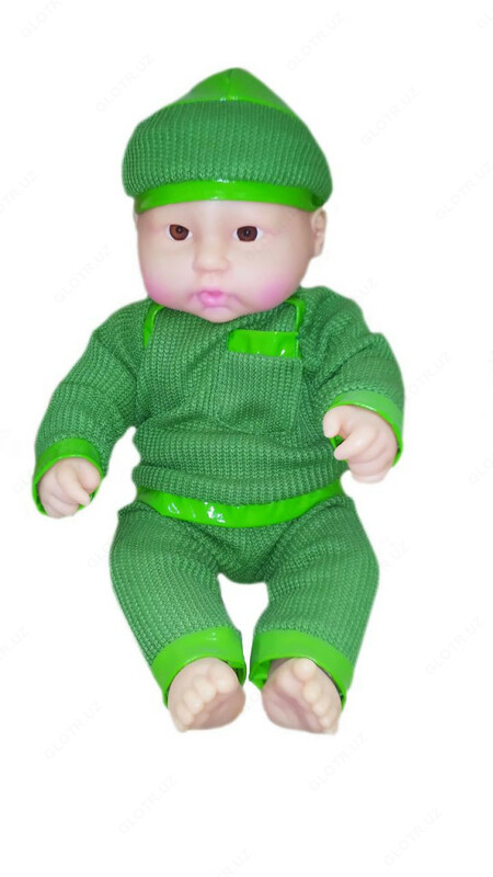 Детская кукла игрушка для девочек с комплектом одежды зеленого цвета