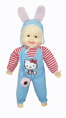 Детская кукла игрушка с комплектом одежды синего цвета с красной полосатой майкой - Narx so&#039;rov asosida