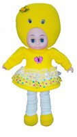 Детская кукла игрушка для девочек с комплектом одежды желтого цвета